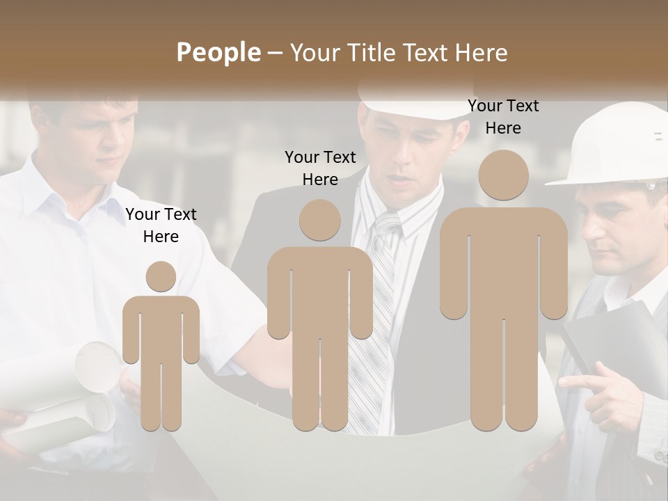 Discussion Of The Project At The Construction Site PowerPoint Template