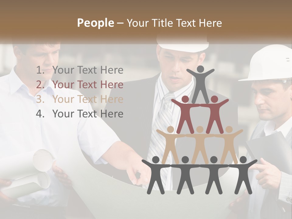 Discussion Of The Project At The Construction Site PowerPoint Template