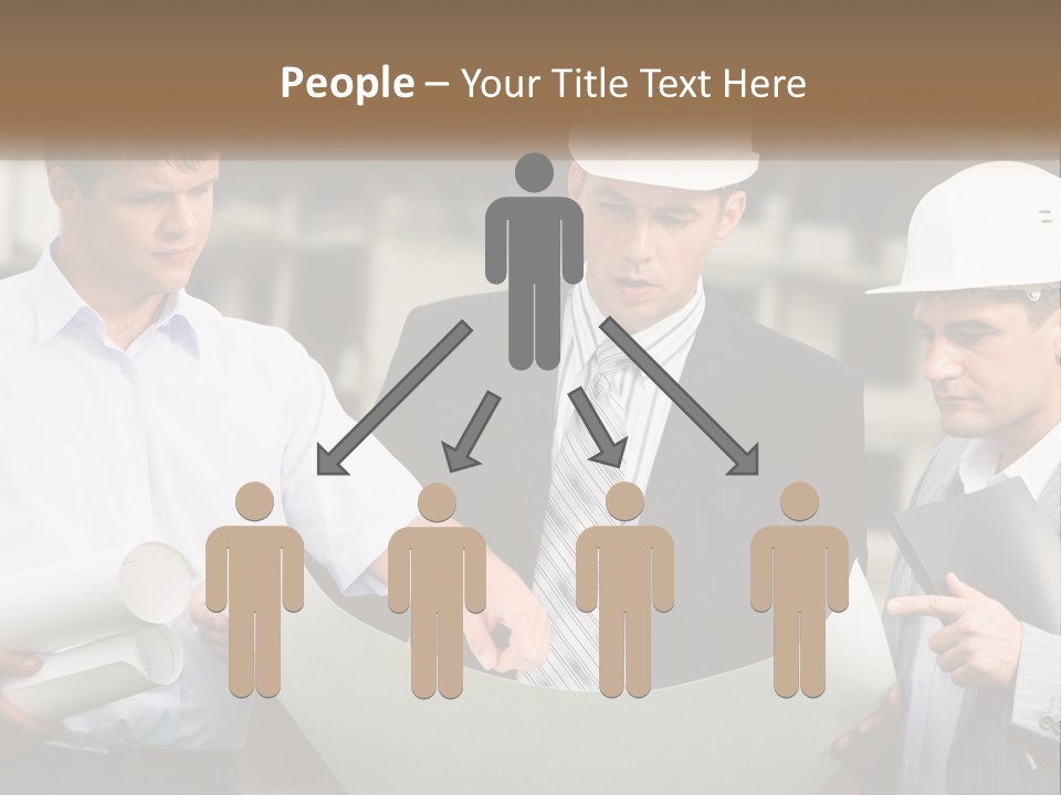 Discussion Of The Project At The Construction Site PowerPoint Template