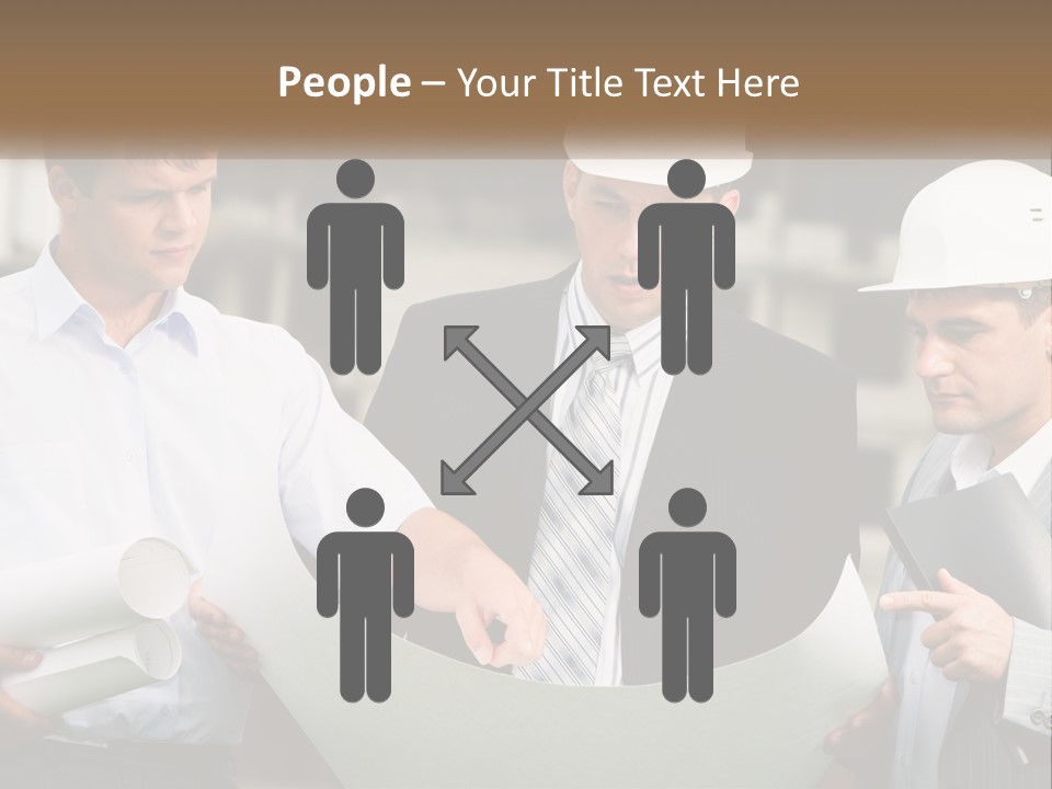 Discussion Of The Project At The Construction Site PowerPoint Template