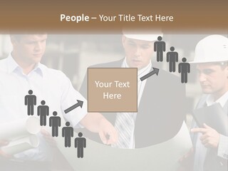 Discussion Of The Project At The Construction Site PowerPoint Template
