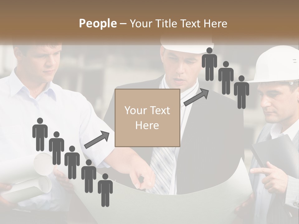 Discussion Of The Project At The Construction Site PowerPoint Template