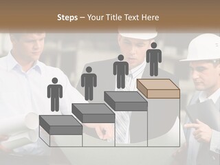 Discussion Of The Project At The Construction Site PowerPoint Template