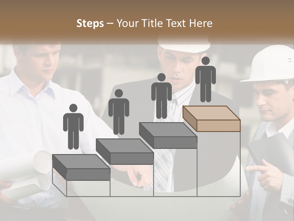 Discussion Of The Project At The Construction Site PowerPoint Template