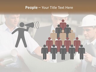 Discussion Of The Project At The Construction Site PowerPoint Template