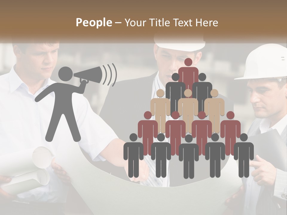Discussion Of The Project At The Construction Site PowerPoint Template