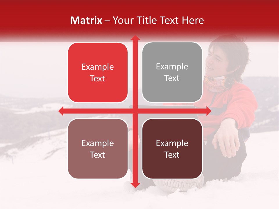 Man With Laptop On Snowy Hills PowerPoint Template