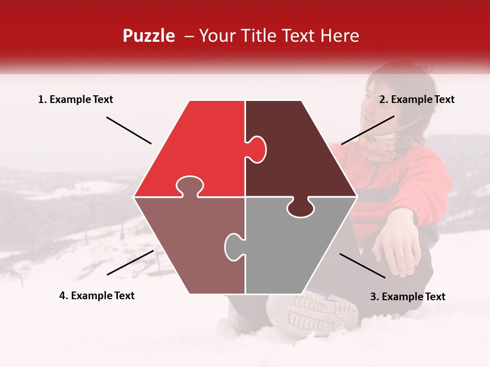 Man With Laptop On Snowy Hills PowerPoint Template