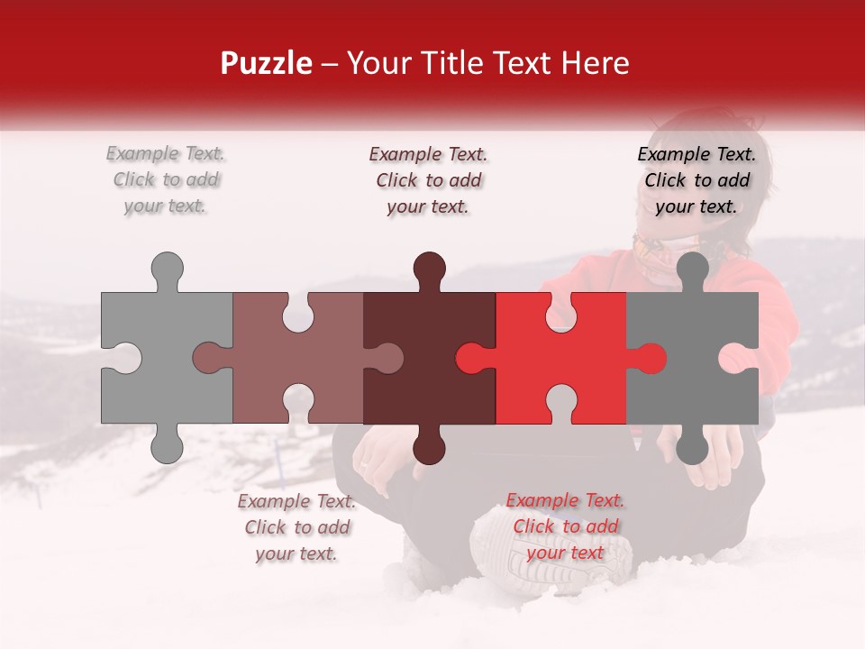 Man With Laptop On Snowy Hills PowerPoint Template