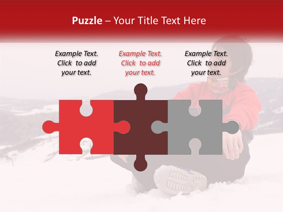 Man With Laptop On Snowy Hills PowerPoint Template