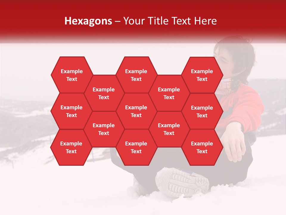 Man With Laptop On Snowy Hills PowerPoint Template