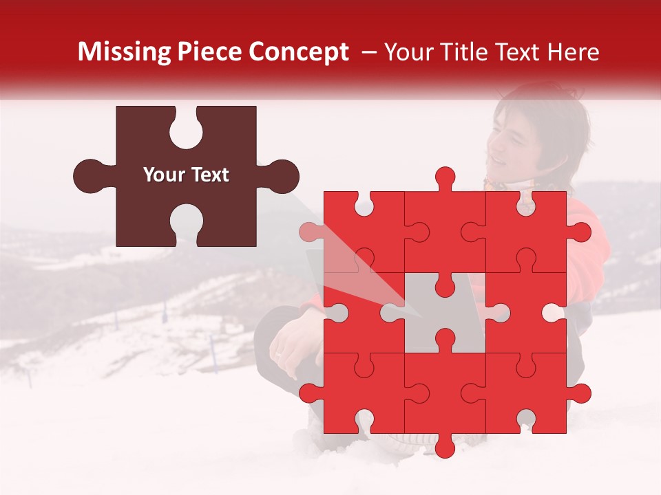 Man With Laptop On Snowy Hills PowerPoint Template