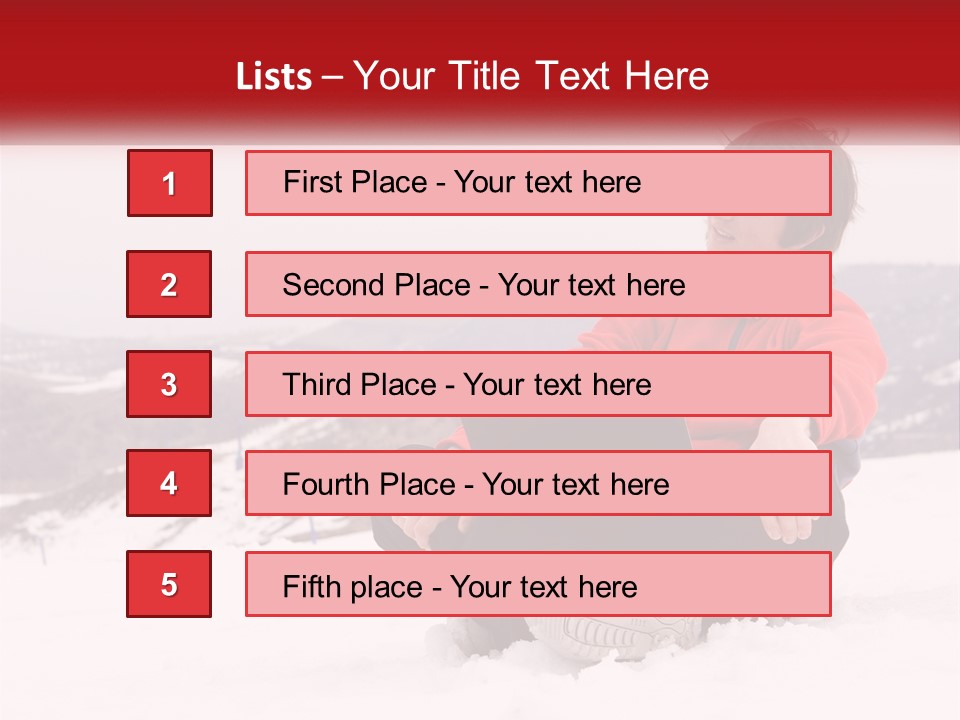 Man With Laptop On Snowy Hills PowerPoint Template