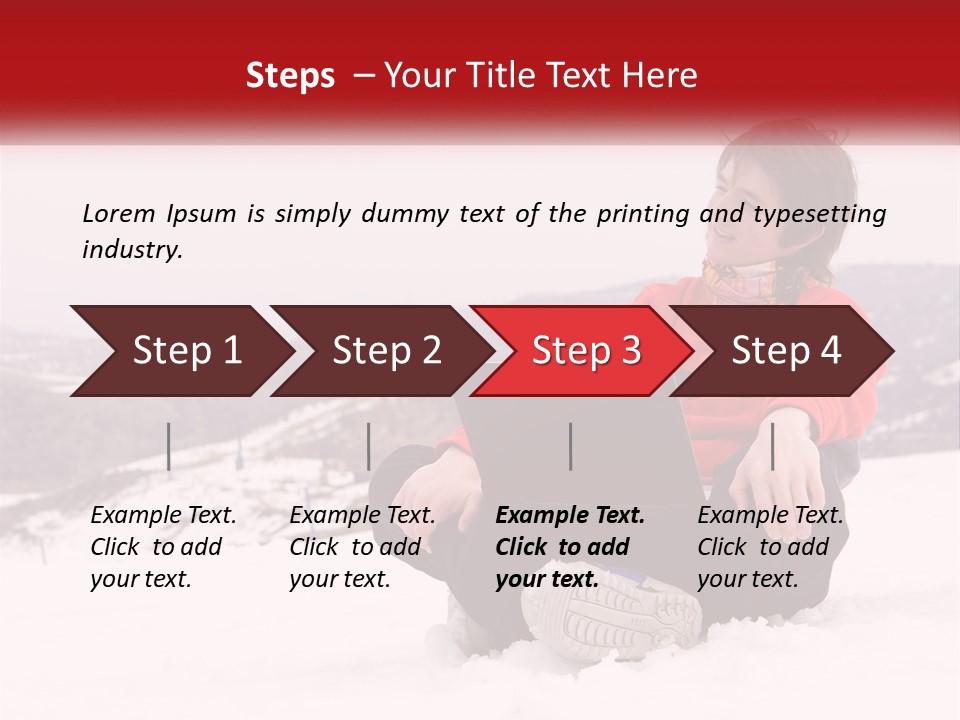 Man With Laptop On Snowy Hills PowerPoint Template