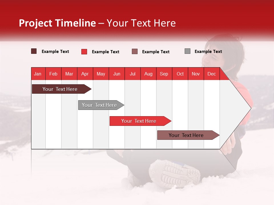 Man With Laptop On Snowy Hills PowerPoint Template
