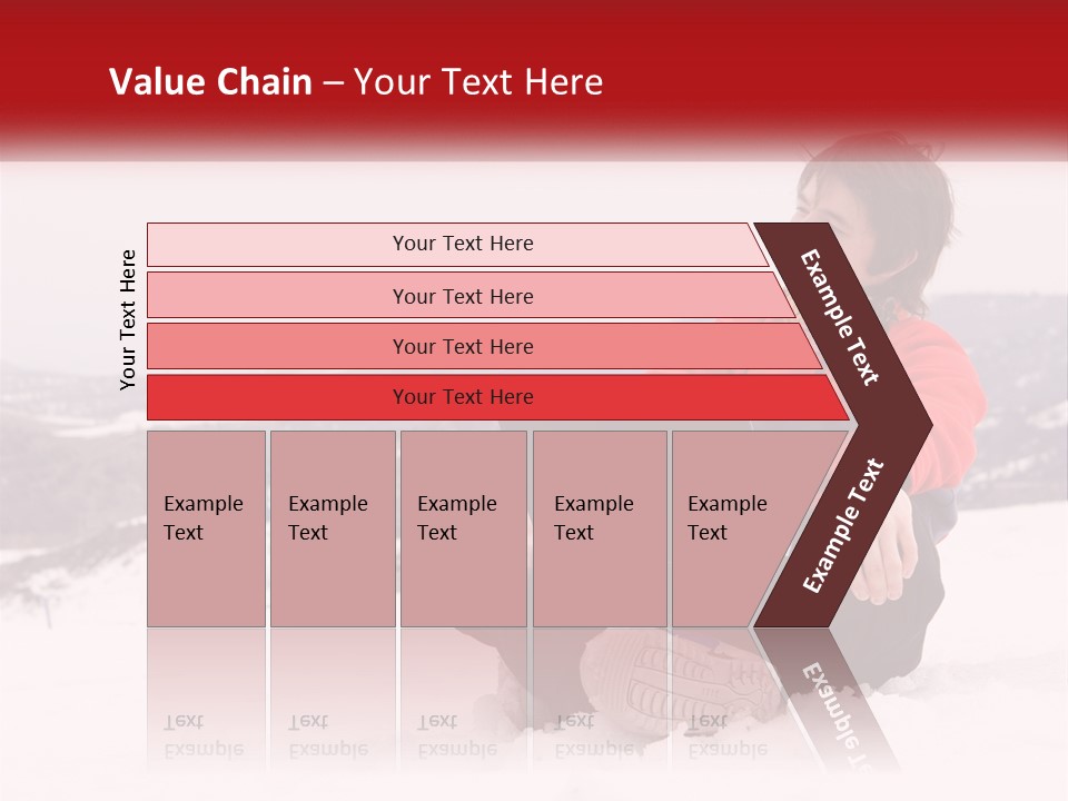 Man With Laptop On Snowy Hills PowerPoint Template