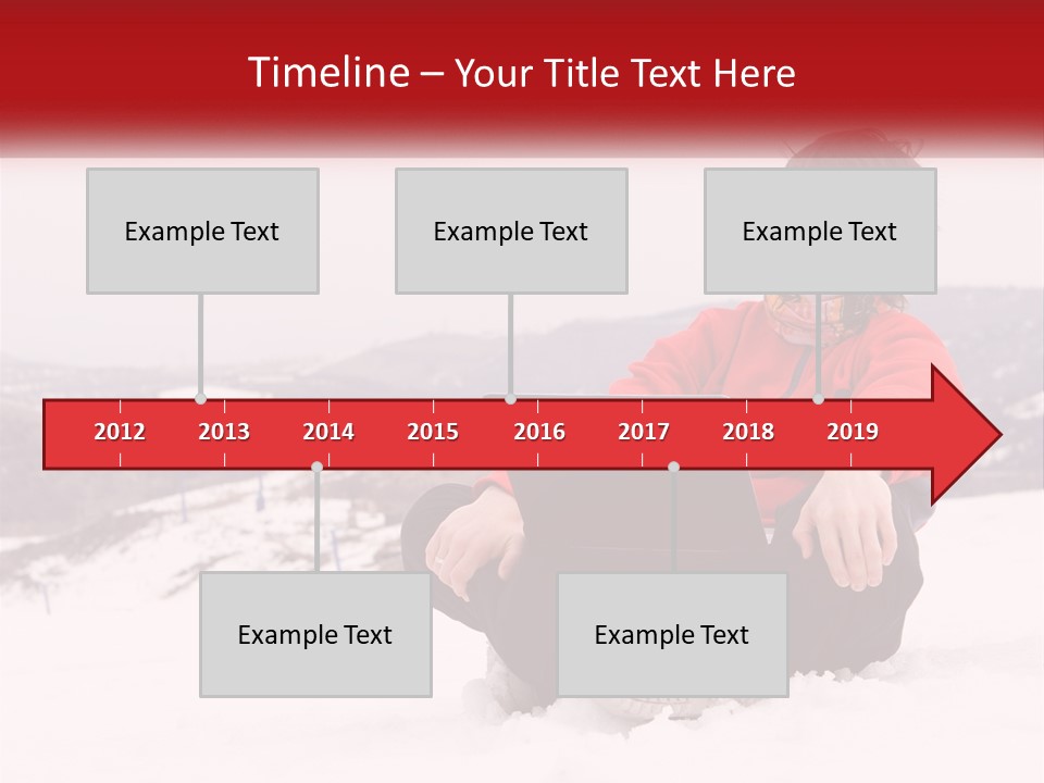 Man With Laptop On Snowy Hills PowerPoint Template
