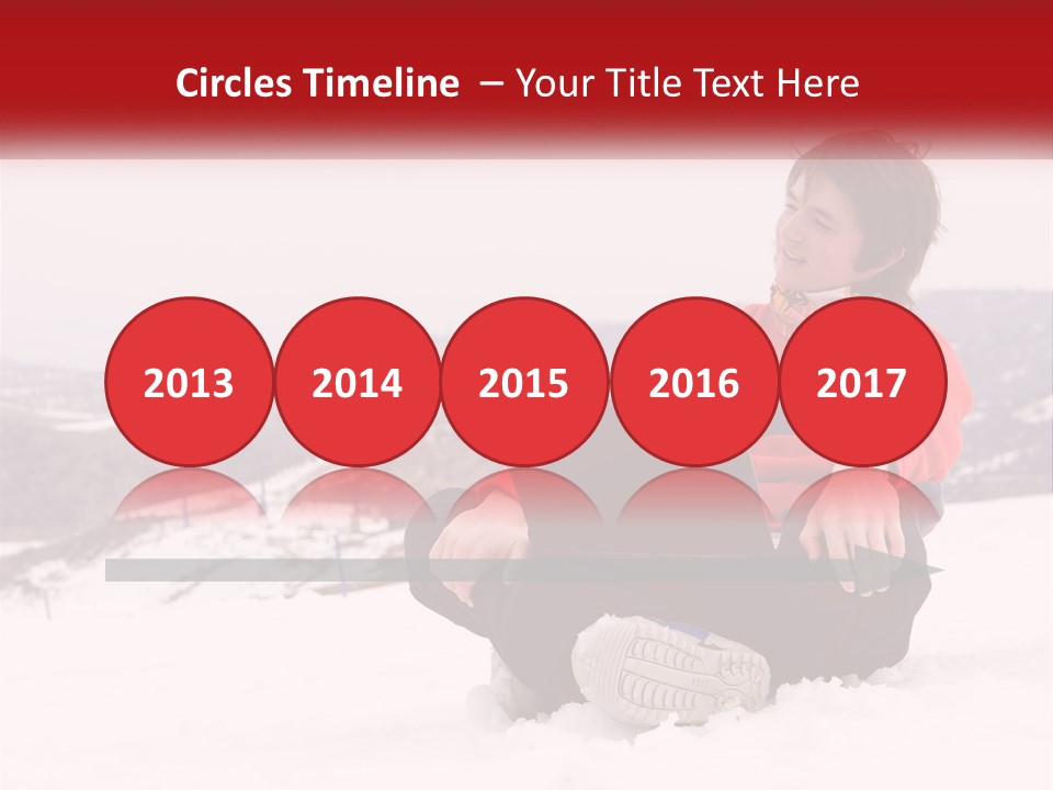 Man With Laptop On Snowy Hills PowerPoint Template