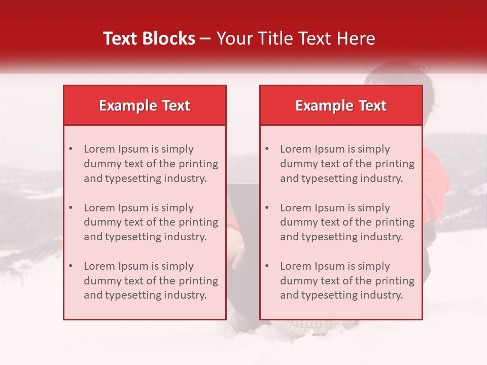 Man With Laptop On Snowy Hills PowerPoint Template