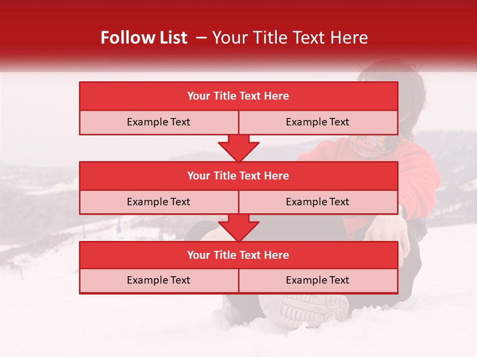 Man With Laptop On Snowy Hills PowerPoint Template