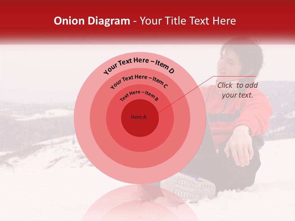 Man With Laptop On Snowy Hills PowerPoint Template