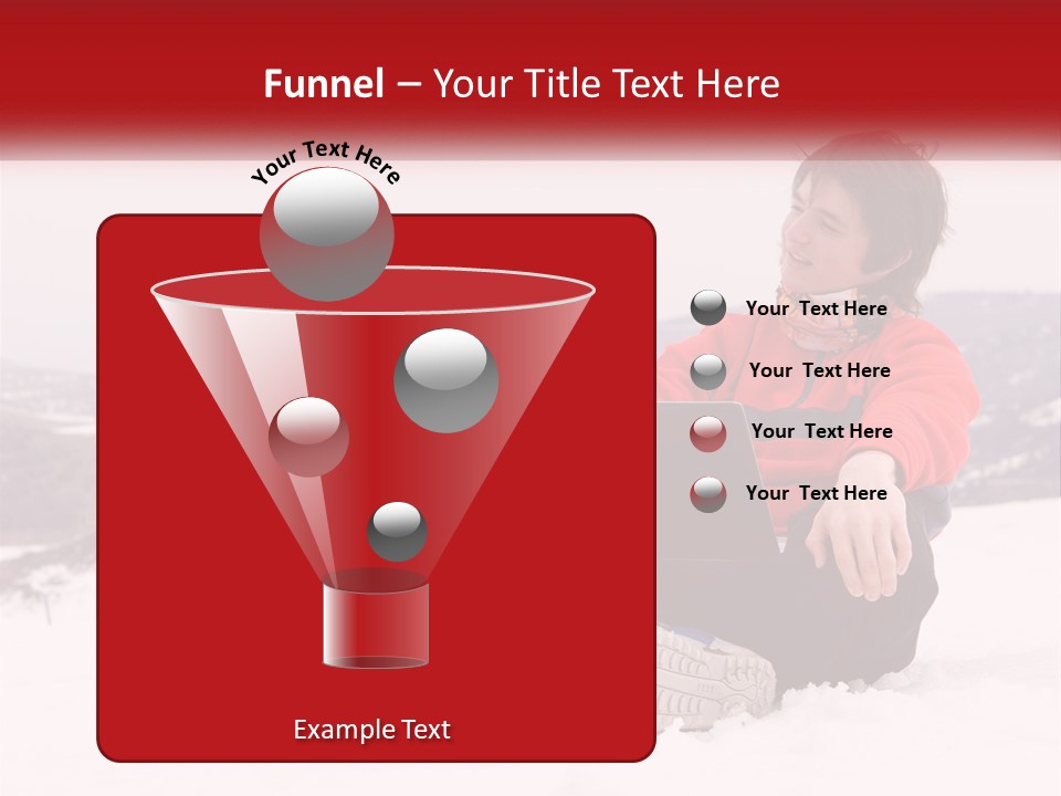 Man With Laptop On Snowy Hills PowerPoint Template