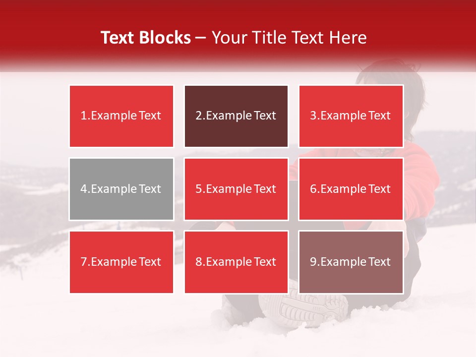 Man With Laptop On Snowy Hills PowerPoint Template