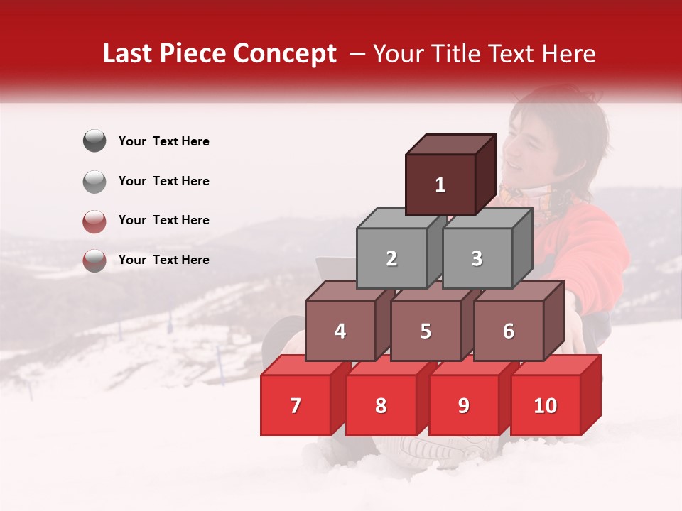 Man With Laptop On Snowy Hills PowerPoint Template