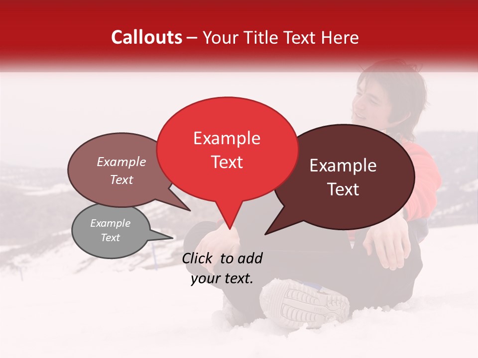 Man With Laptop On Snowy Hills PowerPoint Template