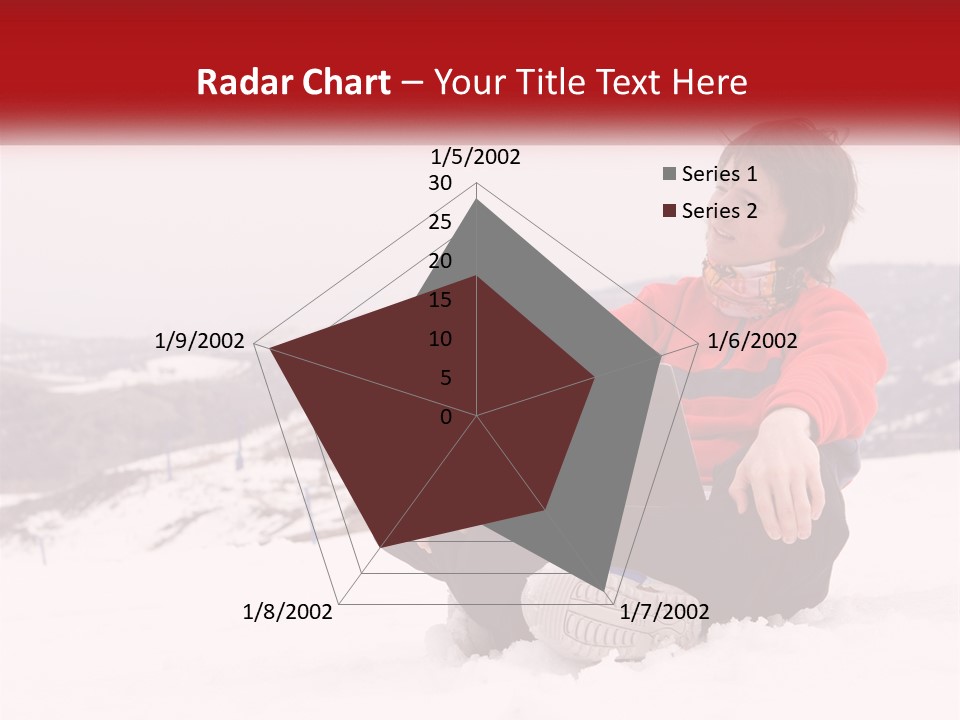 Man With Laptop On Snowy Hills PowerPoint Template