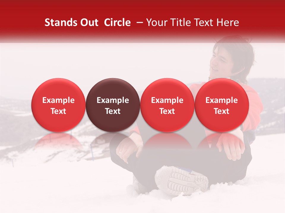 Man With Laptop On Snowy Hills PowerPoint Template