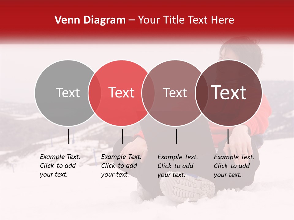 Man With Laptop On Snowy Hills PowerPoint Template