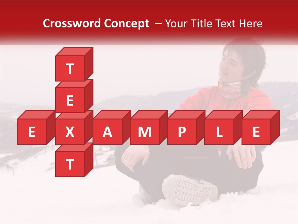 Man With Laptop On Snowy Hills PowerPoint Template