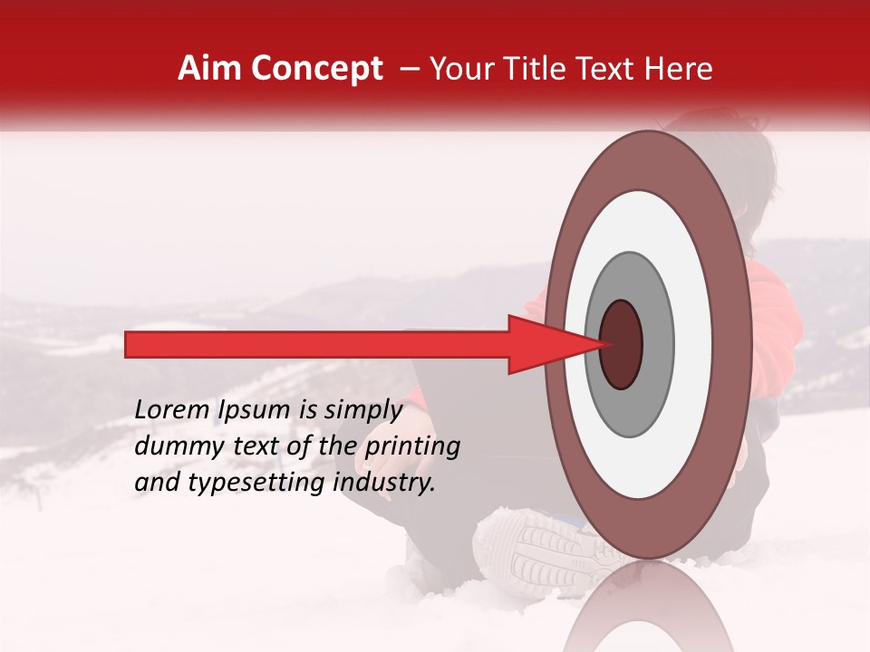 Man With Laptop On Snowy Hills PowerPoint Template