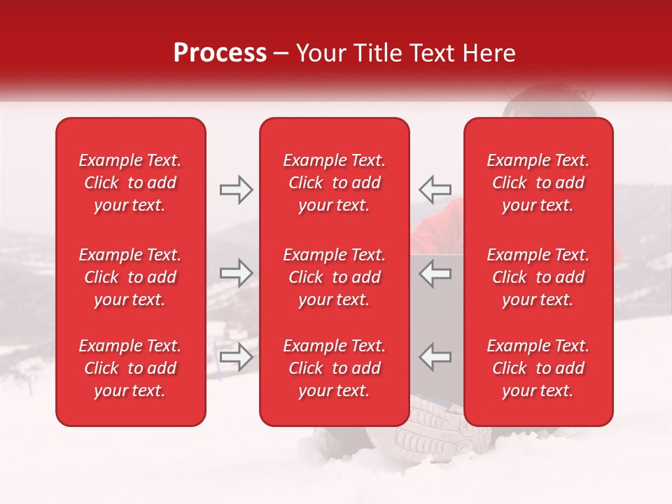 Man With Laptop On Snowy Hills PowerPoint Template