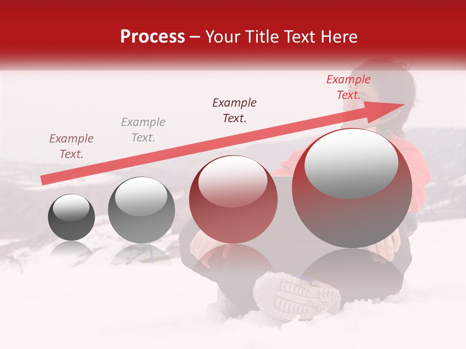 Man With Laptop On Snowy Hills PowerPoint Template