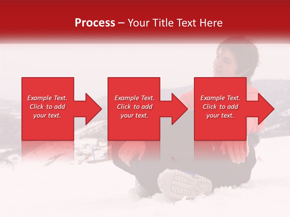 Man With Laptop On Snowy Hills PowerPoint Template