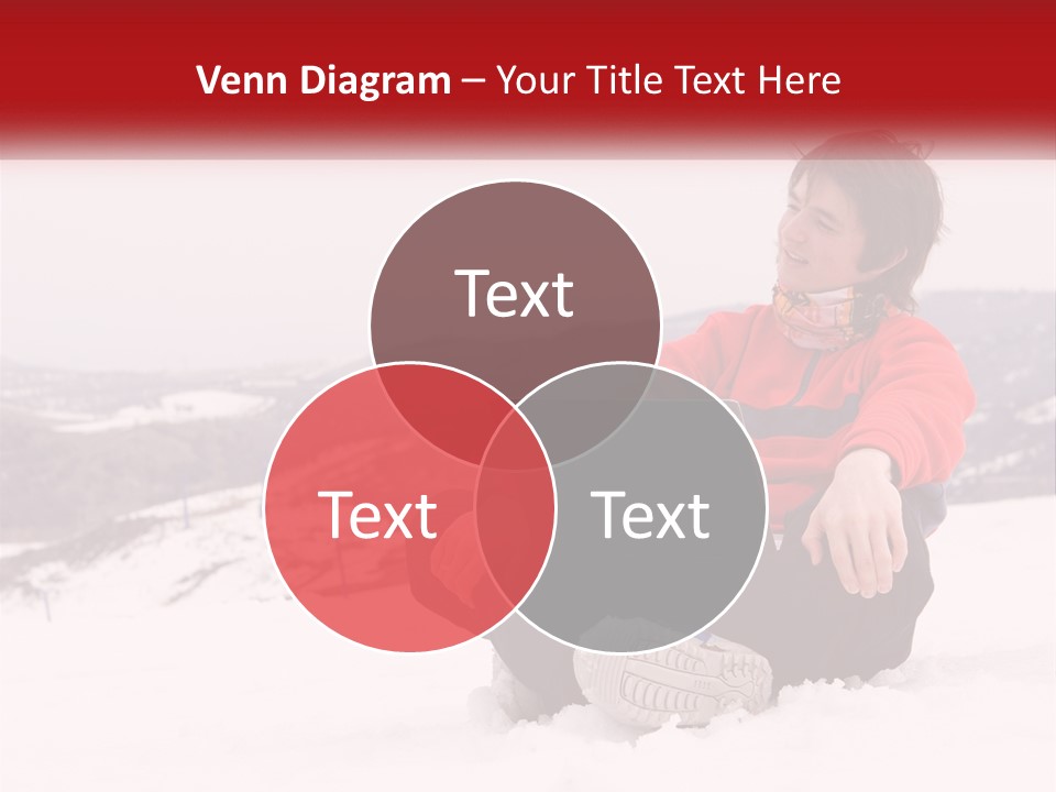 Man With Laptop On Snowy Hills PowerPoint Template