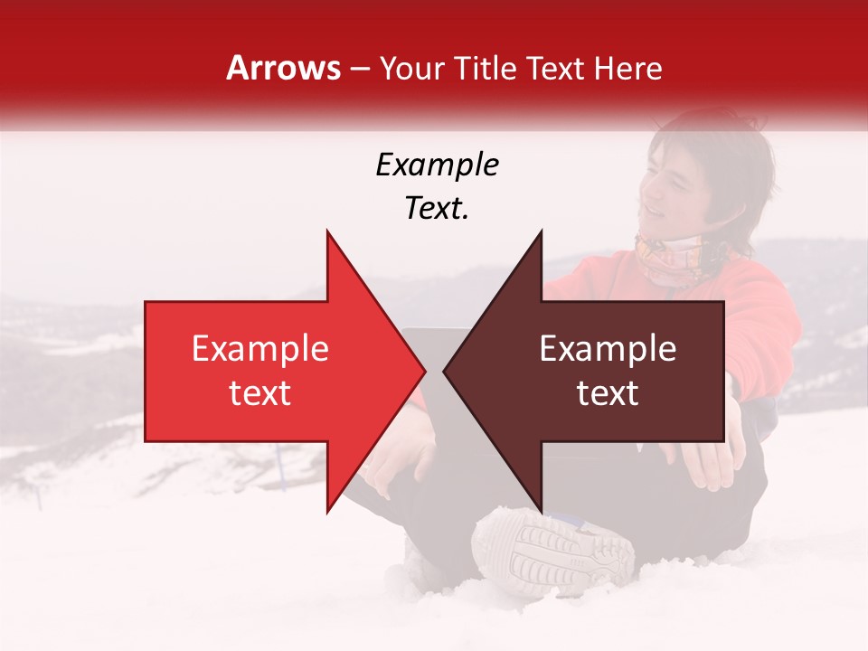 Man With Laptop On Snowy Hills PowerPoint Template