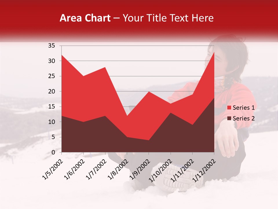 Man With Laptop On Snowy Hills PowerPoint Template