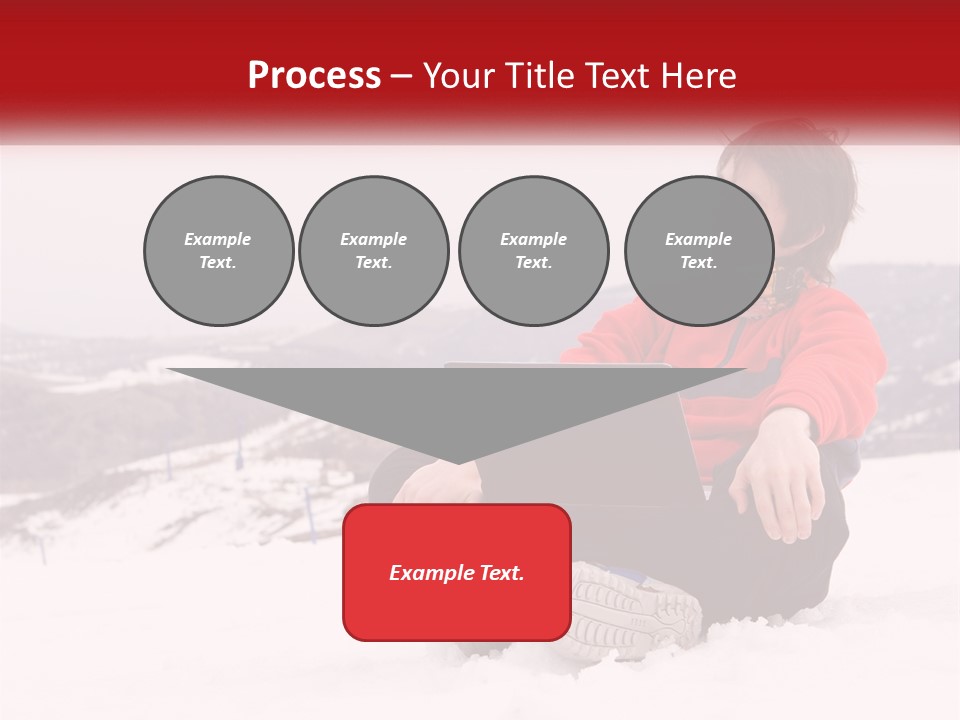 Man With Laptop On Snowy Hills PowerPoint Template