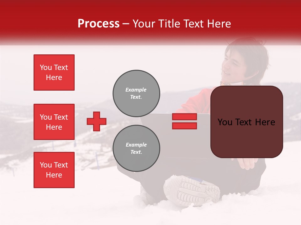 Man With Laptop On Snowy Hills PowerPoint Template