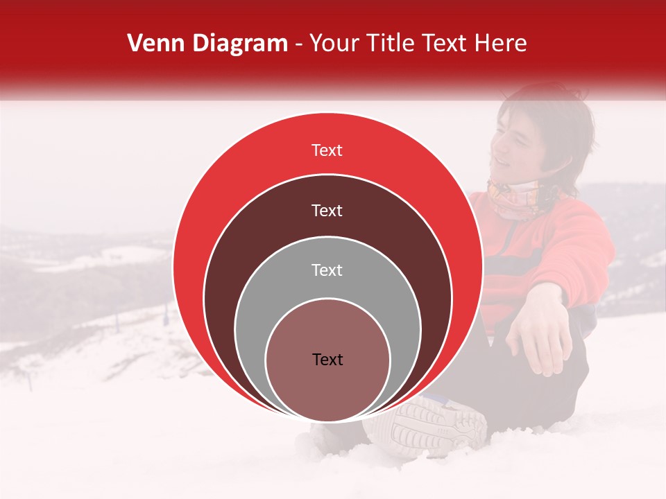 Man With Laptop On Snowy Hills PowerPoint Template