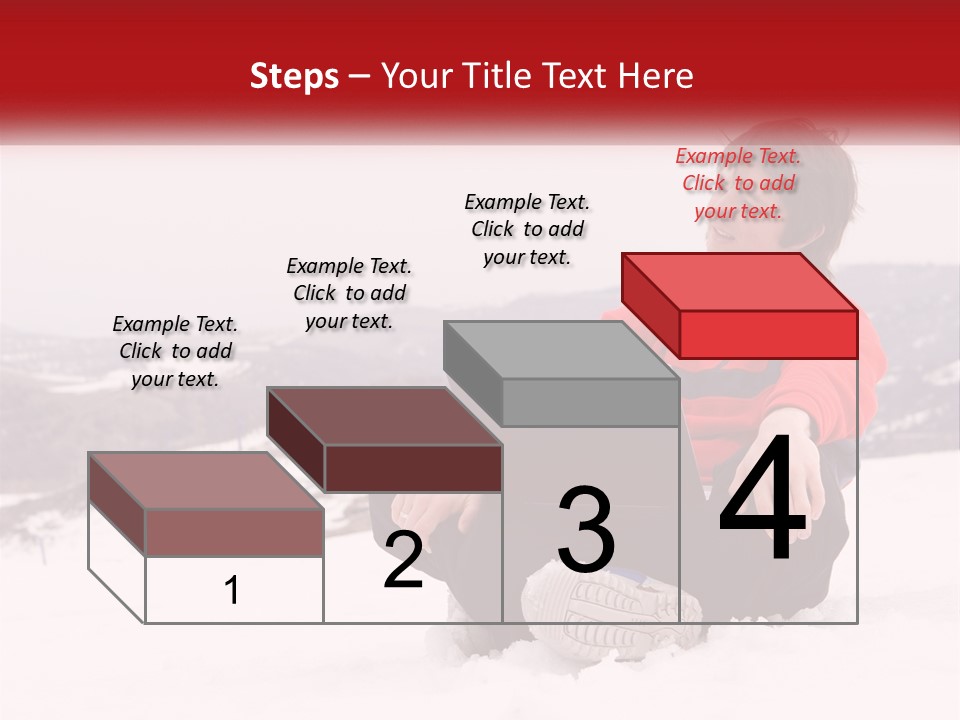 Man With Laptop On Snowy Hills PowerPoint Template