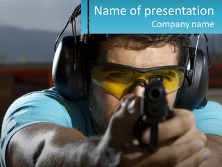 Man At The Shooting Range PowerPoint Template