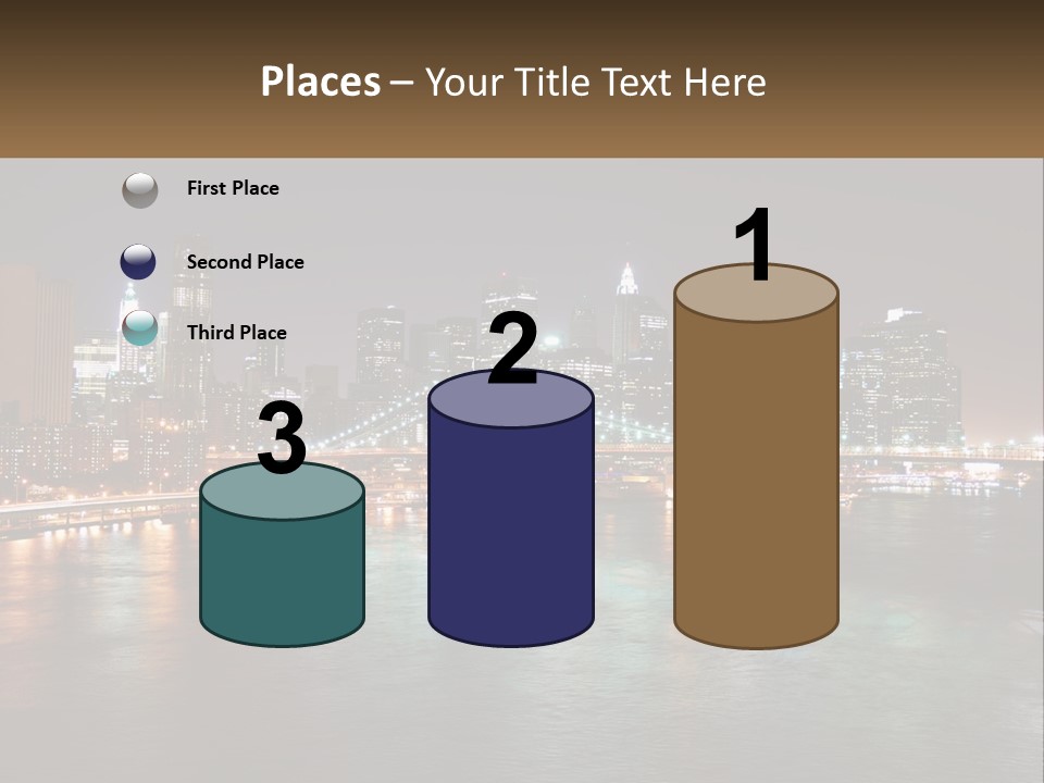 Night Bridge Ny PowerPoint Template