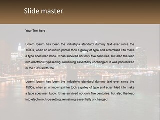 Night Bridge Ny PowerPoint Template