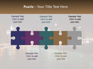 Night Bridge Ny PowerPoint Template