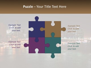 Night Bridge Ny PowerPoint Template