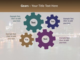Night Bridge Ny PowerPoint Template